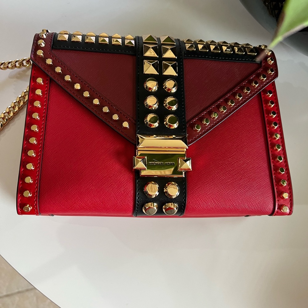 Michael Kors Whitney Studded Saffiano Leather Convertible Shoulder Bag